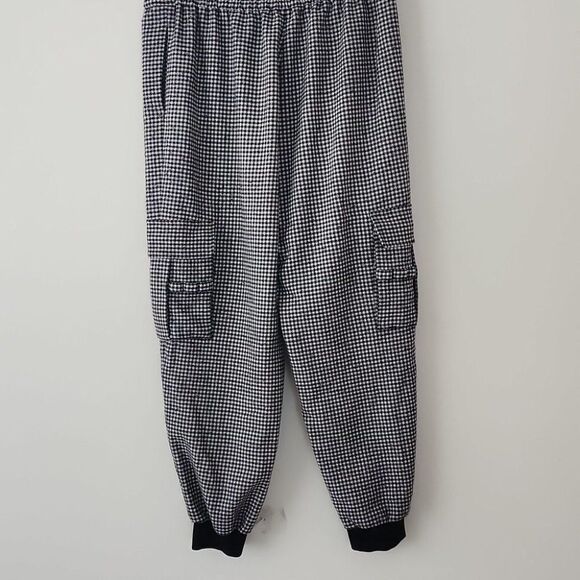 Alice + Olivia Houndstooth Tapered Cargo Pockets Elastic Waist Pants L (21) - Picture 11 of 12